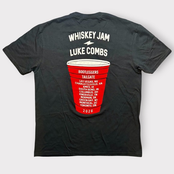 Luke Combs Other - Luke Combs Whiskey Jam Bootleggers Tailgate 2026 Stadium Tour T-Shirt Black L